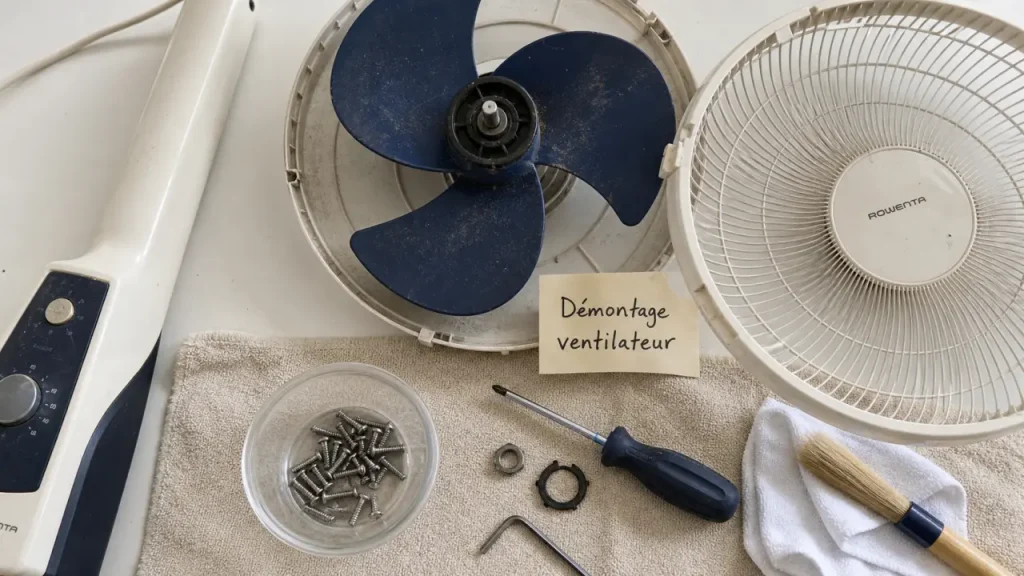 Comment demonter un ventilateur sur pied : vis et clips