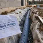 Devis travaux drainage : tranchée 1,50 m et tuyau drain