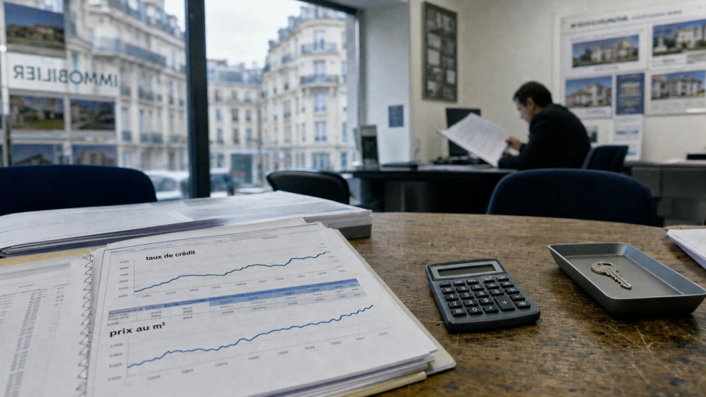 Immobilier crise : taux 3,35 %, dossier de crédit en agence