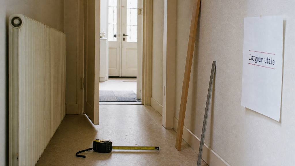 Largeur couloir : ruban de mesure pour mesurer 90 à 120 cm