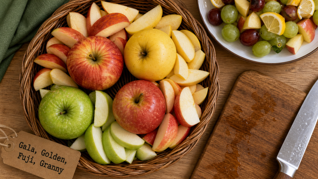 Varietes de pommes les plus consommees : Gala, Golden, Fuji, Granny