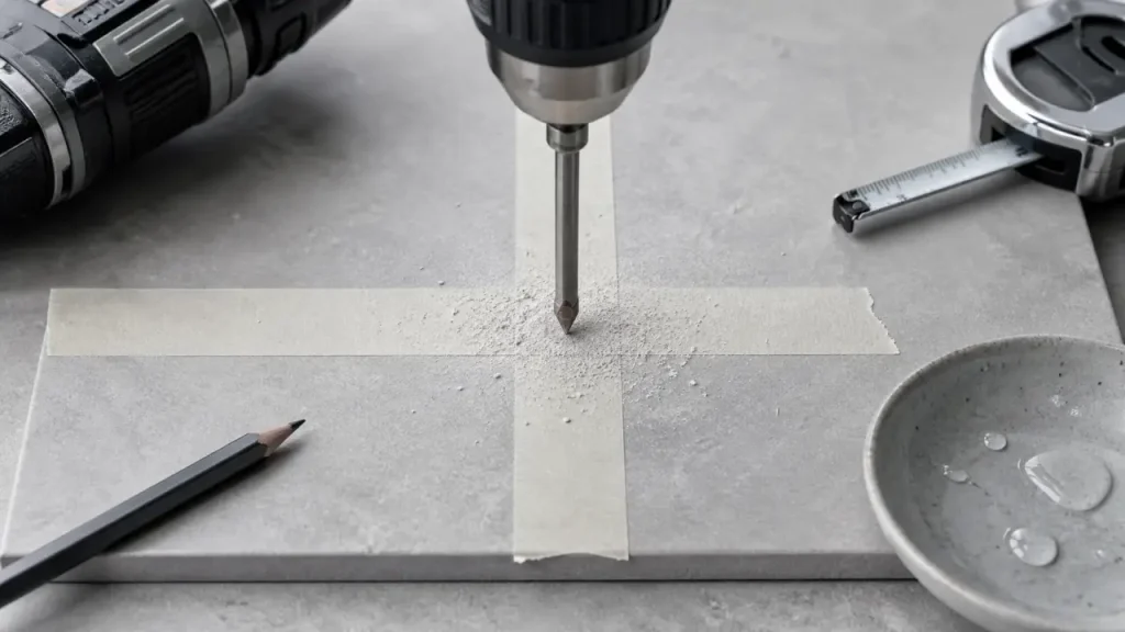 Percer un carrelage sans le fissurer : foret adapté, vitesse lente et zéro percussion