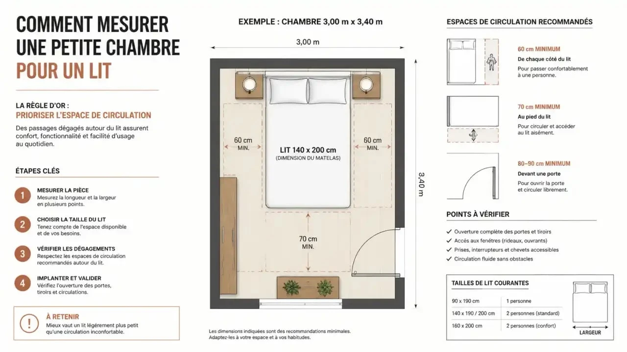 Conseils pour mesurer l'espace avant d'acheter un lit pour petite chambre