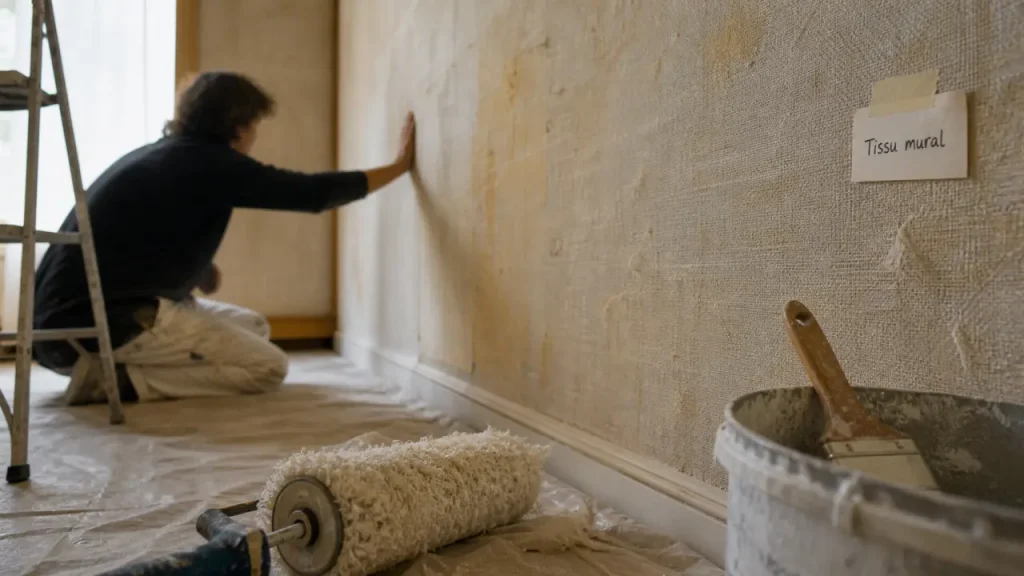 Peindre du tissu mural, oui, mais pas sans distinguer tissu tendu, collé et contrecollé