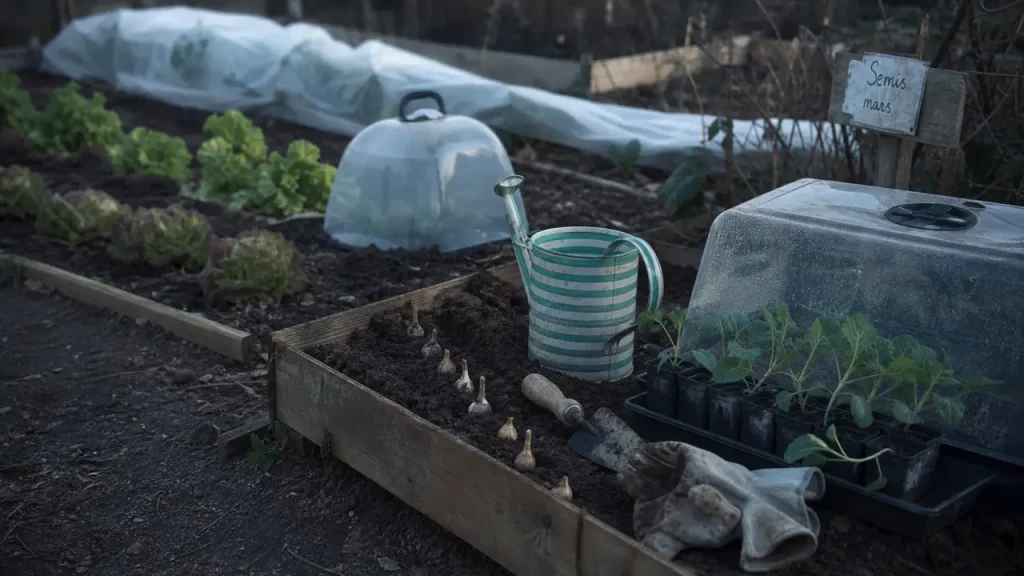 Que planter en mars au potager : les légumes à mettre en pleine terre, sous abri et à protéger des gelées