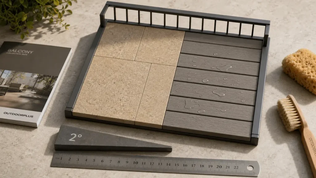 Revêtement de sol pour balcon : R10, pente de 2 degrés et matériaux à éviter