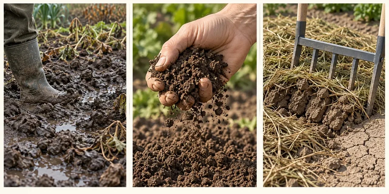 Quand retourner la terre du potager : test de l’humidité du sol et aération à la grelinette en automne
