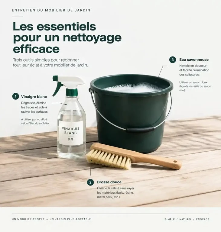 Produits naturels pour nettoyer salon de jardin en plastique