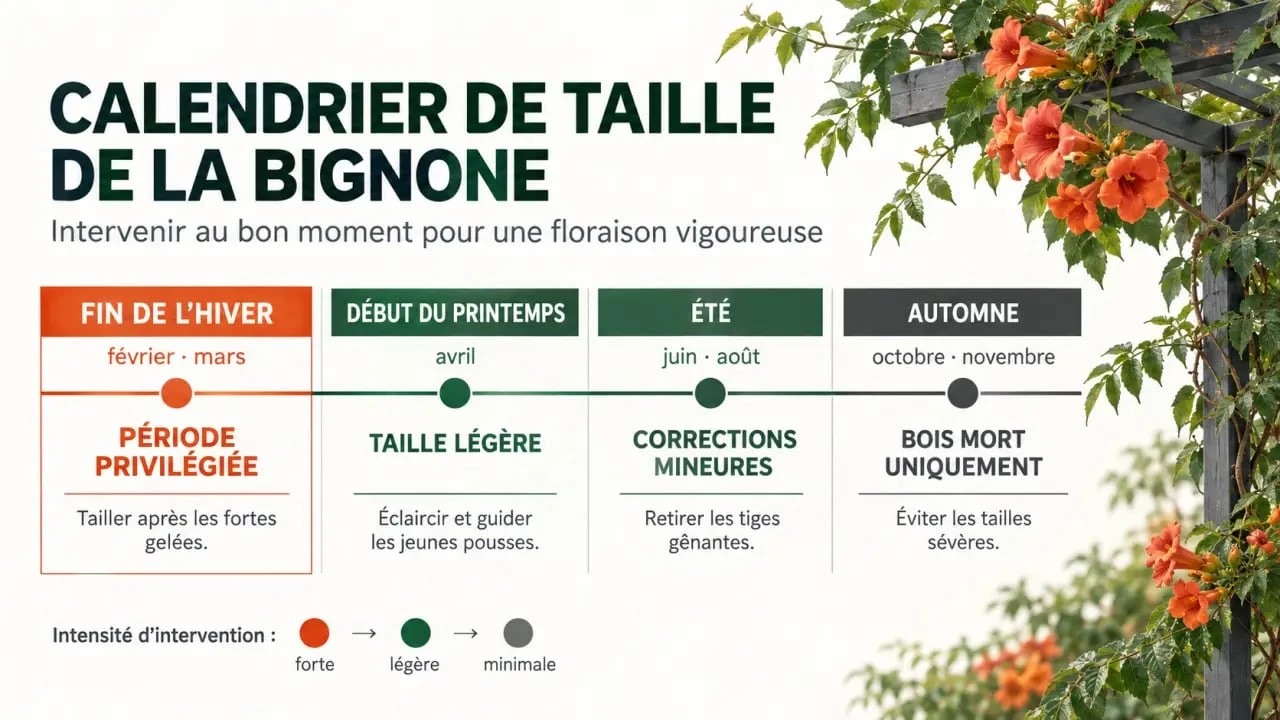 Quand tailler bignone : calendrier des périodes de taille selon les saisons