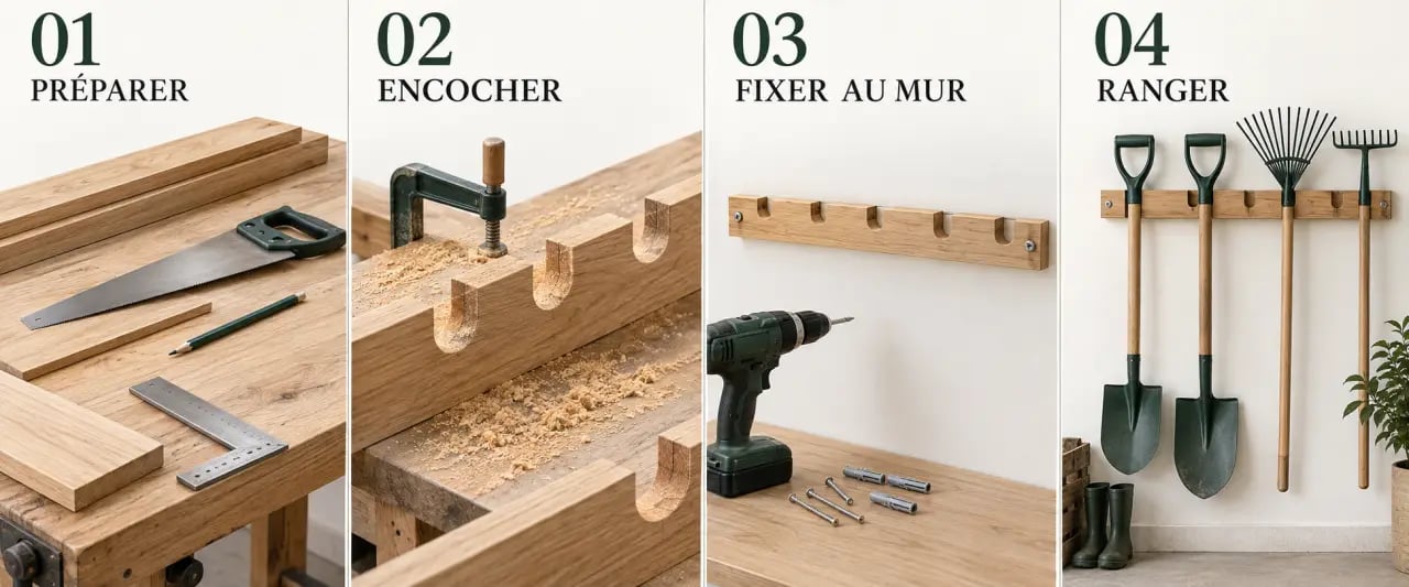 Aménager un espace de rangement pratique pour ses outils de jardin avec un support mural DIY
