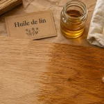 Lhuile de lin bois sur bois clair : crue, cuite ou huile dure