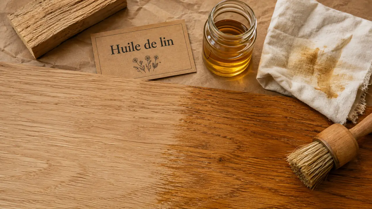 Lhuile de lin bois sur bois clair : crue, cuite ou huile dure