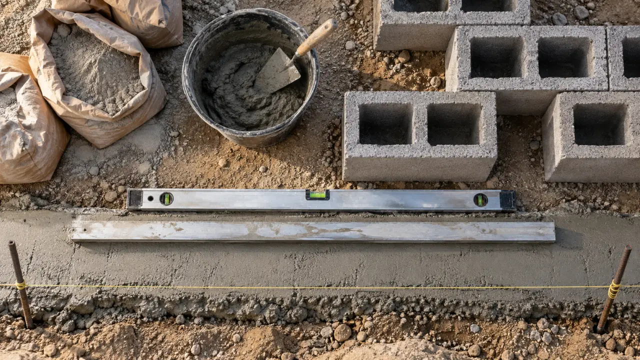 Monter un mur en parpaing : fondation en béton pour éviter les fissures