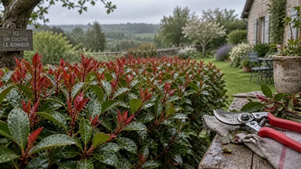 Taillez le photinia après floraison pour obtenir des pousses rouges et une haie dense
